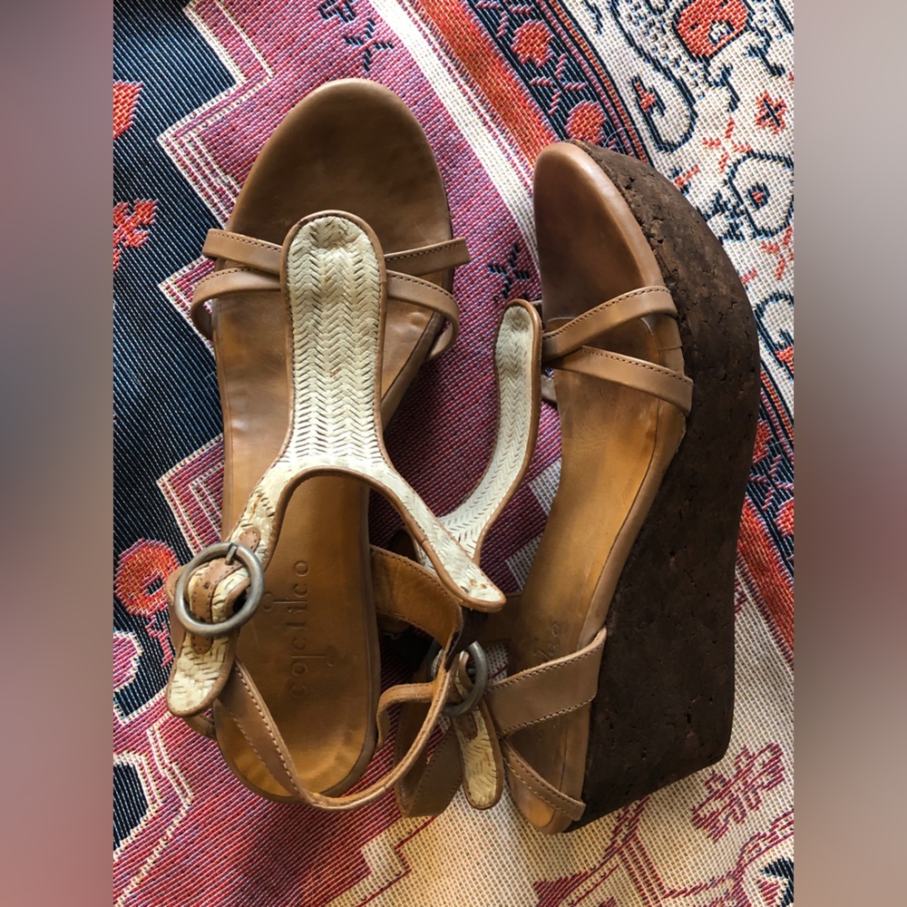 Coclico platform cork wedge sandals